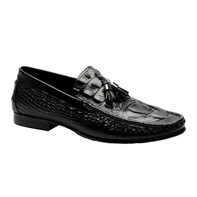 Augher Crocodile Embossed Tassel Loafer Shoe