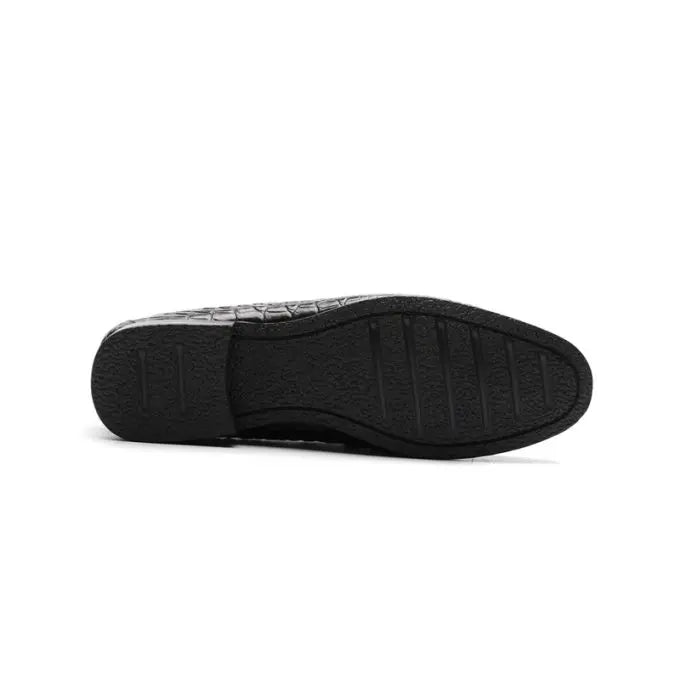 Augher Crocodile Embossed Tassel Loafer Shoe