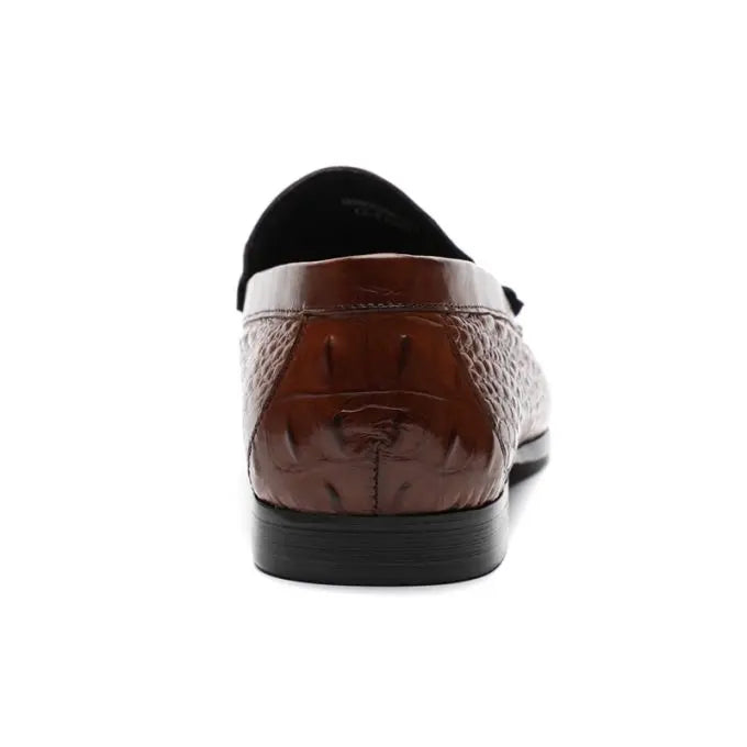 Augher Crocodile Embossed Tassel Loafer Shoe